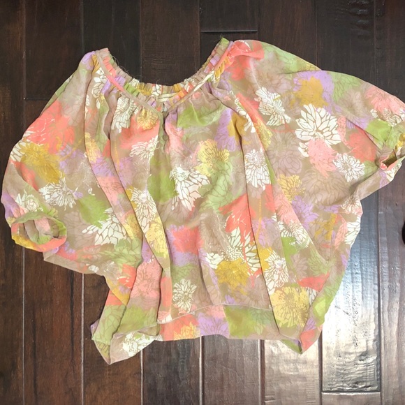 🌸🌼🌸🌻 Multi colored chiffon blouse 🌻🌸🌼🌸 - Picture 1 of 3
